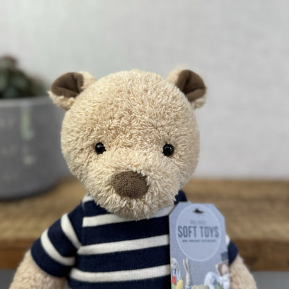 Jellycat Breton Bear - Little Jellycat Textured Bear Navy Striped Jumper NWOT