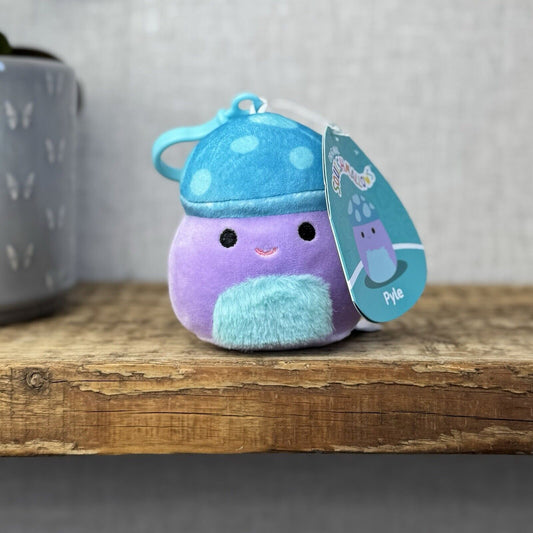 Squishmallow Pyle Clip - Mushroom Squishmallow Clip Keyring Collectible New Tags