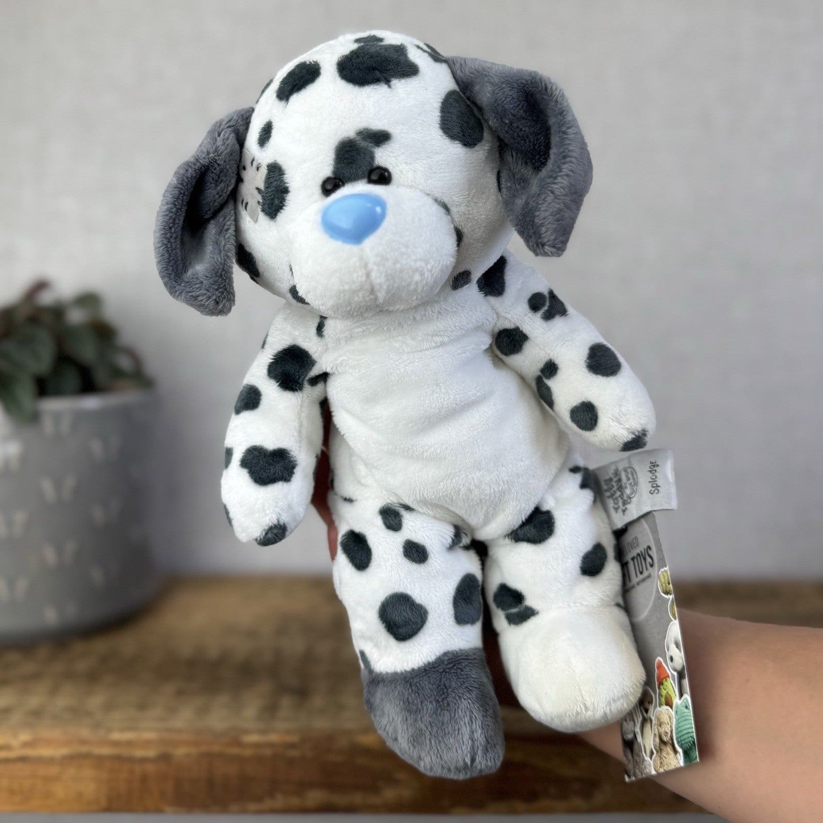 Blue Nose Friends Floppy Friends Splodge - Beanbag Puppy Dog Grey/White 11"