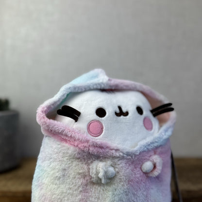 Pusheen Tie Dye Hoodie - Pusheen Cat White With Tye Dye Jumper Plush 10"