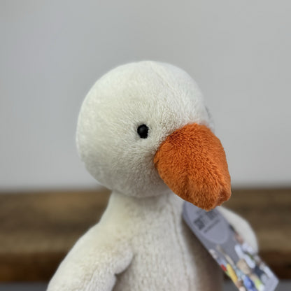 Jellycat Nimbus Duck - Small Short Fur Cream Duckling Soft Toy Retired 10"