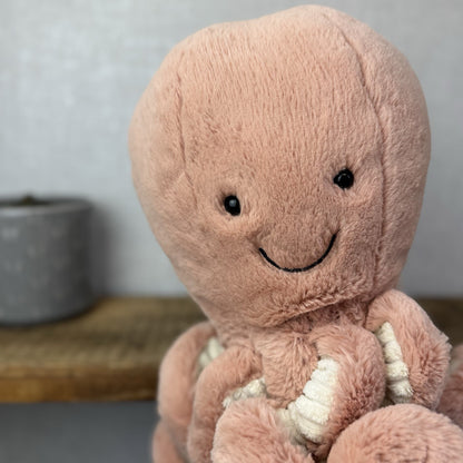 Jellycat Large Odell Octopus - Peach Large Octopus Beanie Retired Pink 20” NWOT