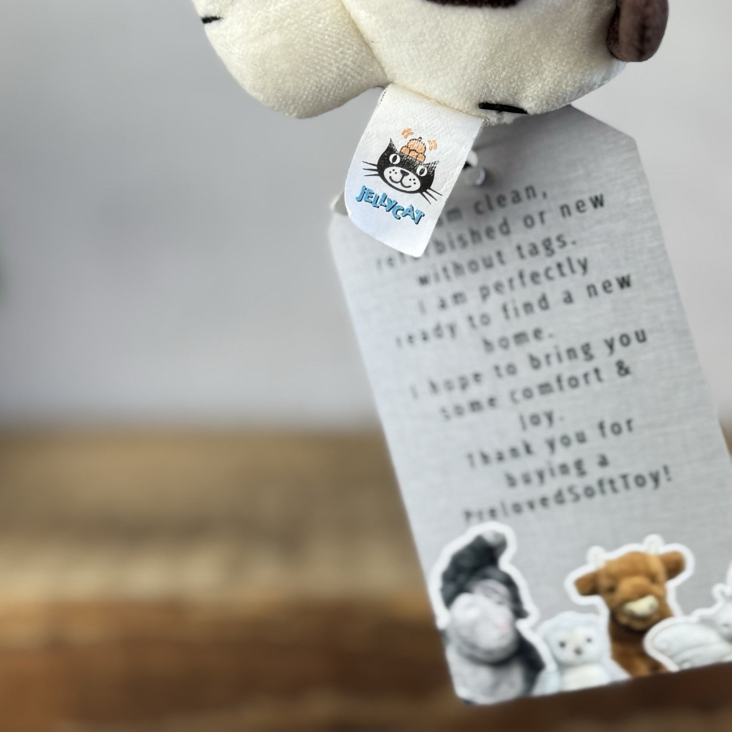 Jellycat Pocket Dog - Vintage Retired Tiny Suede Dog Puppy Mini Plush 4"