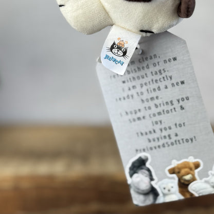 Jellycat Pocket Dog - Vintage Retired Tiny Suede Dog Puppy Mini Plush 4"