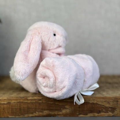Jellycat Bashful Pink Bunny Soother - Pink Bunny Comfort Blanket Soother Rabbit