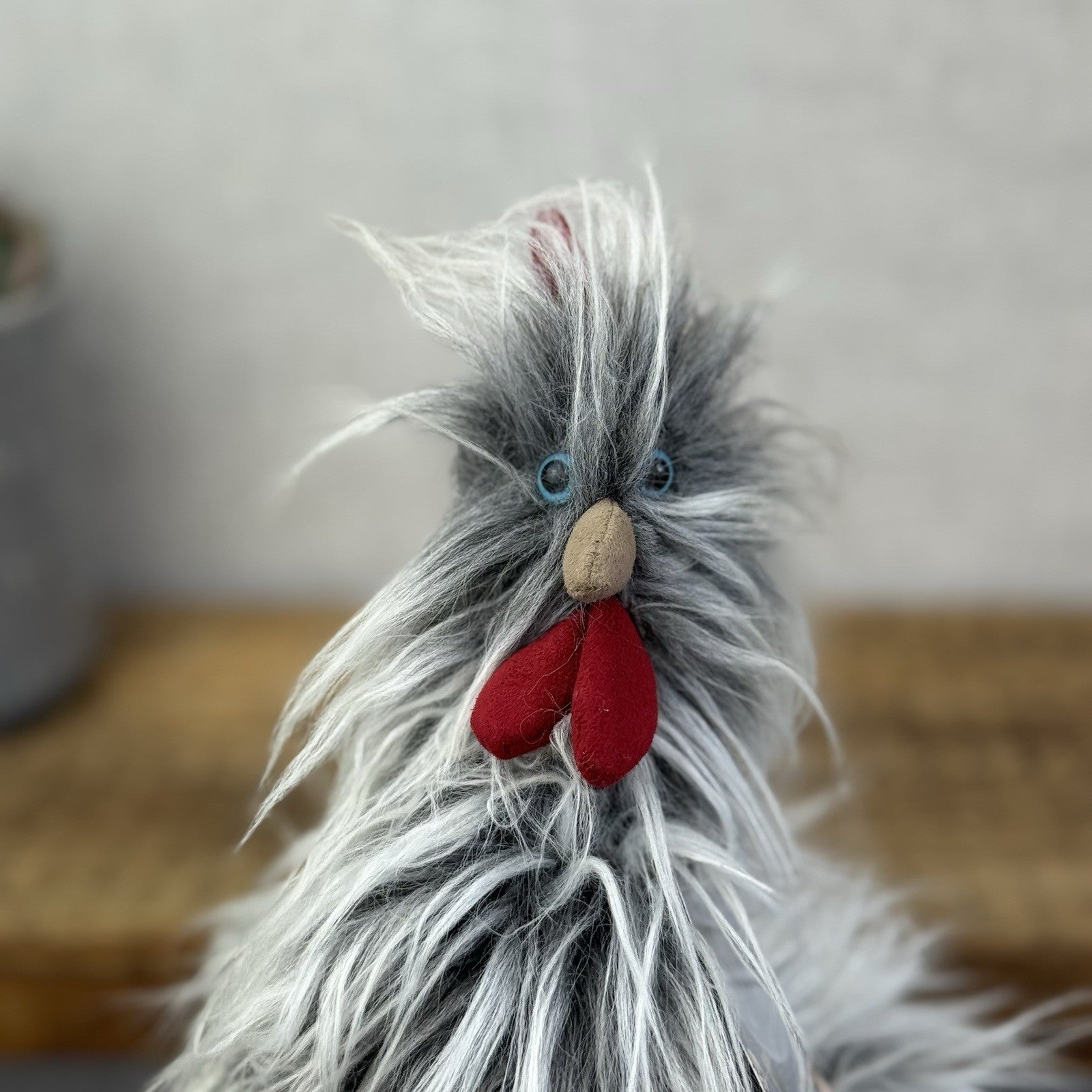 Jellycat Roger Rooster - Grey Hairy Rooster Soft Toy Small Rare/Retired 8"