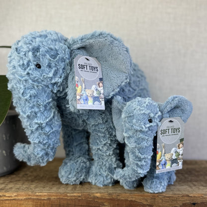 Jellycat Little Eddy Small Blue Standing Elephant Beanie Retired Collectible 8”