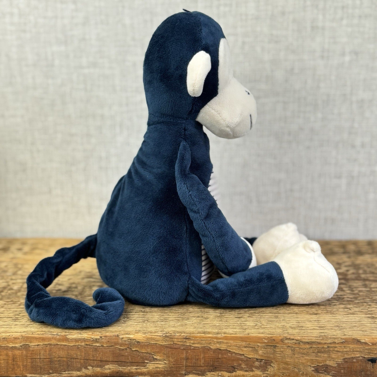 Marks & Spencers Soft Toy Monkey Chime - Navy Monkey Soft Toy Retired 09444270