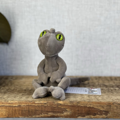 Jellycat Small Nat Newt - Grey Lizard Green Big Eyes Beanie Velour Retired 7"