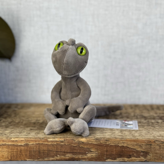 Jellycat Small Nat Newt - Grey Lizard Green Big Eyes Beanie Velour Retired 7"
