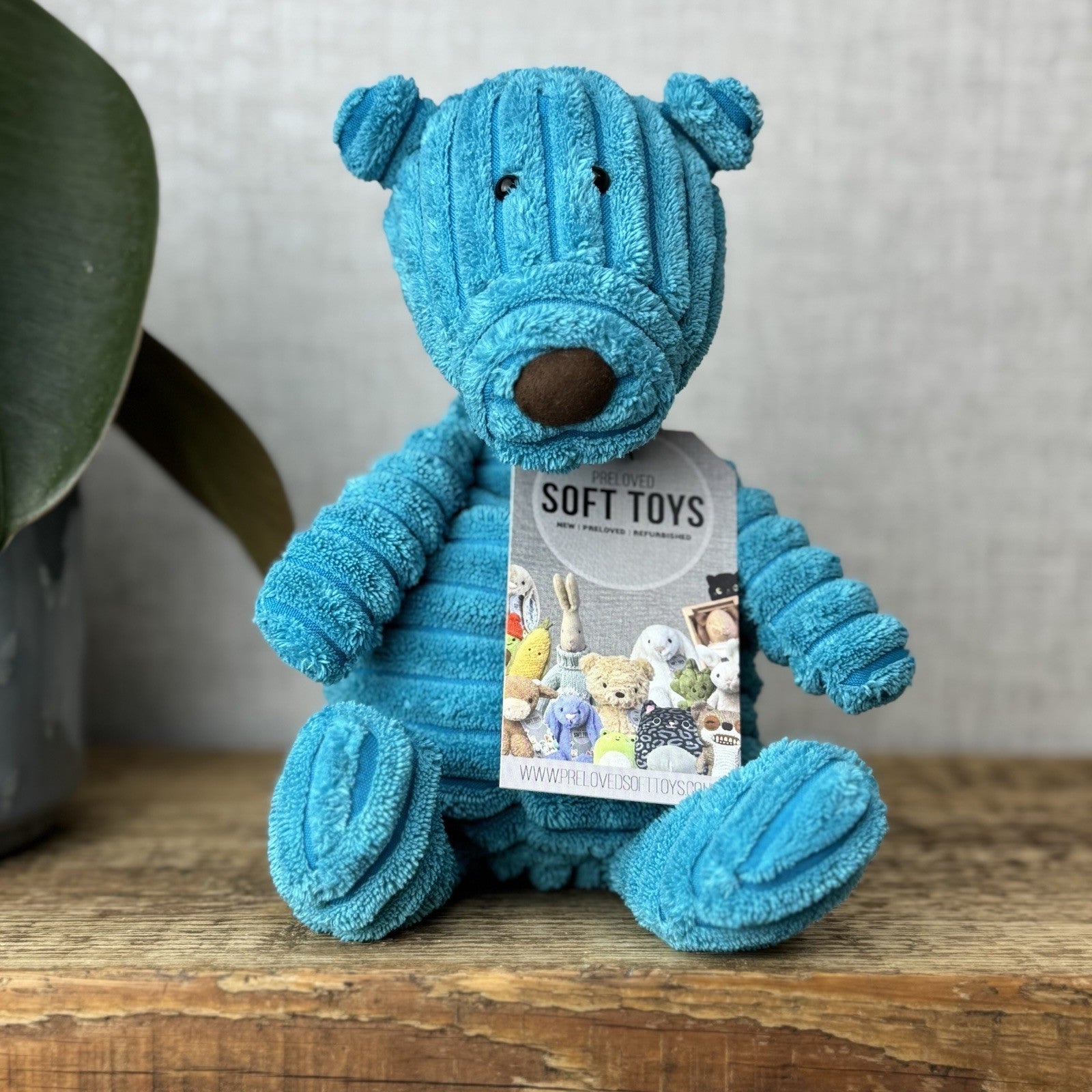 Jellycat Small Cordy Roy Ted Teddy Bear Blue Soft Toy Plush Beanie Retired 9”