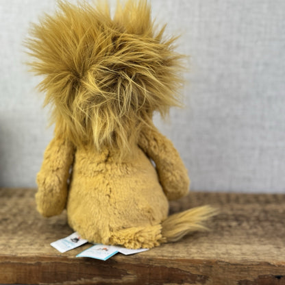 Jellycat Medium Bashful Lion Soft Toy - Yellow Lion Beanie Plush 12" BNWT