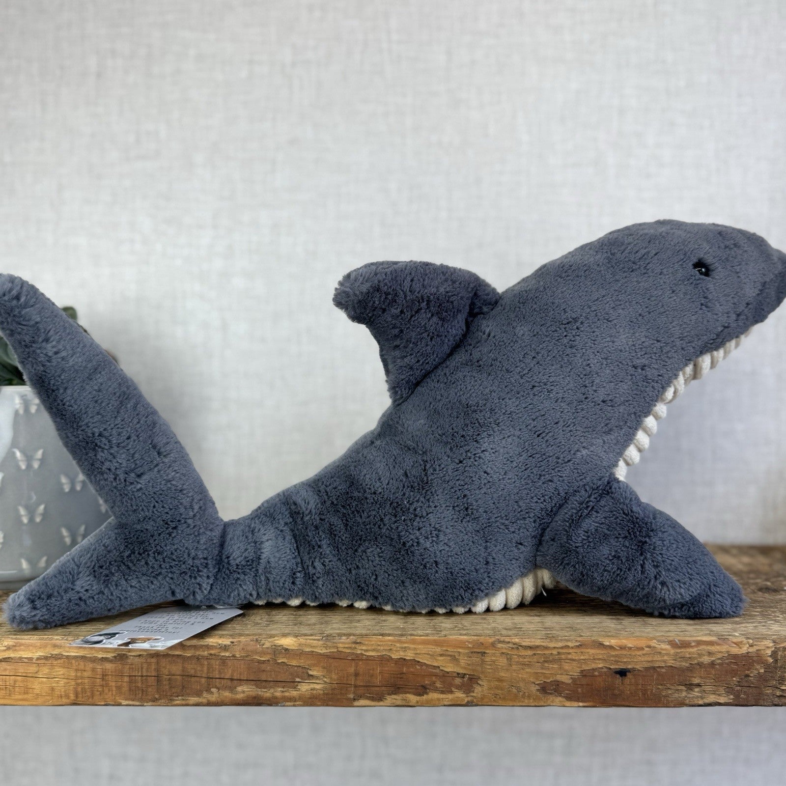 Jellycat Shadow Shark Grey - Large Beanie Shark Retired Dark Grey Rare 16"