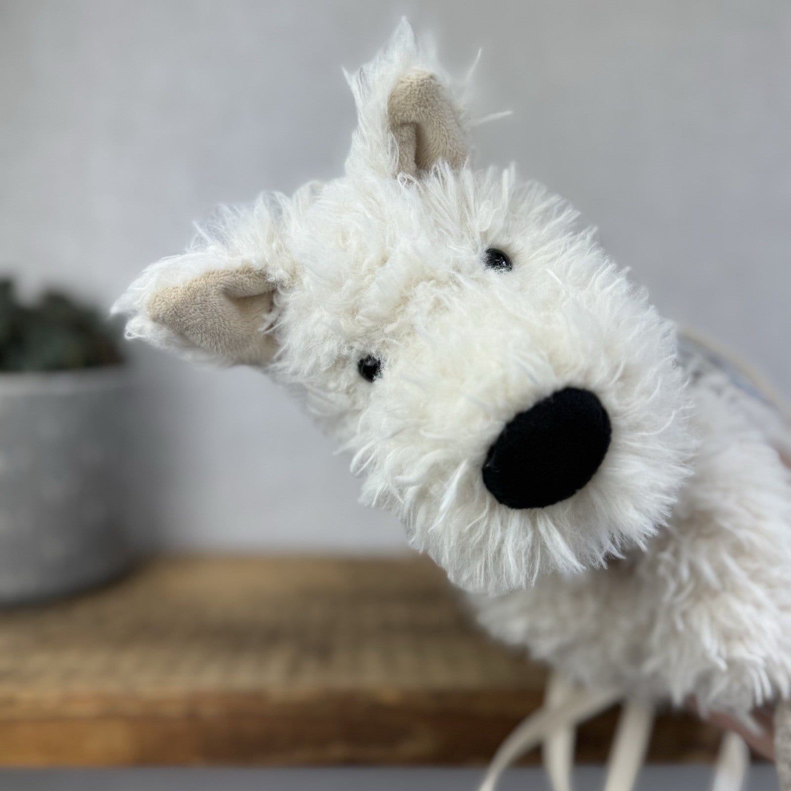 Jellycat Munro Scottie White Westie Dog Bag Soft White Dog Bag Plush 12"