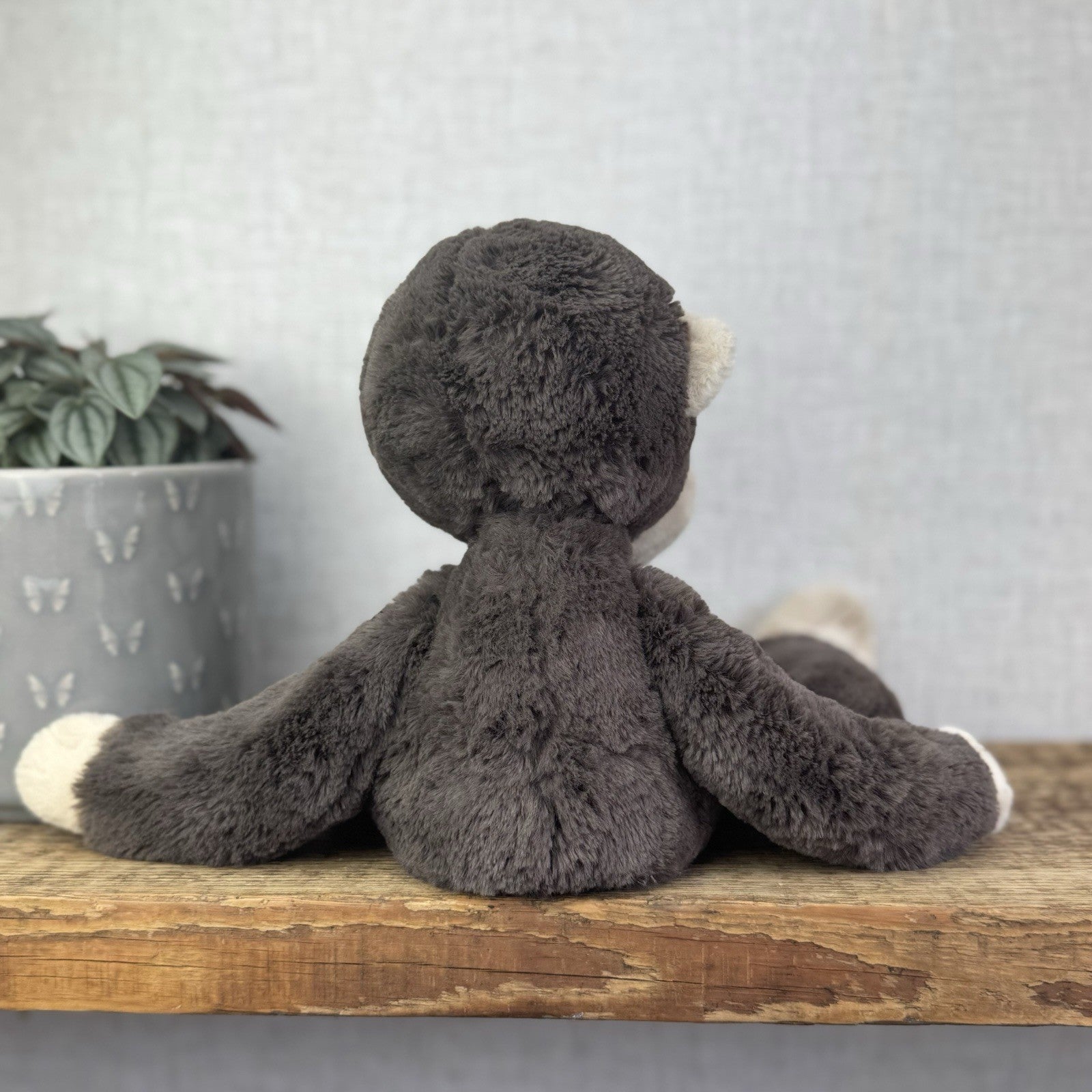 Jellycat Pandy Chimpanzee - Dark Grey Monkey Beanie Plush Retired 15"