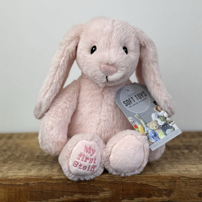 My First Steiff Hoppie Rabbit - Pink Beanie Super Soft Bunny NWOT - 2359