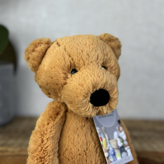 Jellycat Bashful Bear - Medium Brown Bashful Bear/ Orange Brown NWOT Retired 12”