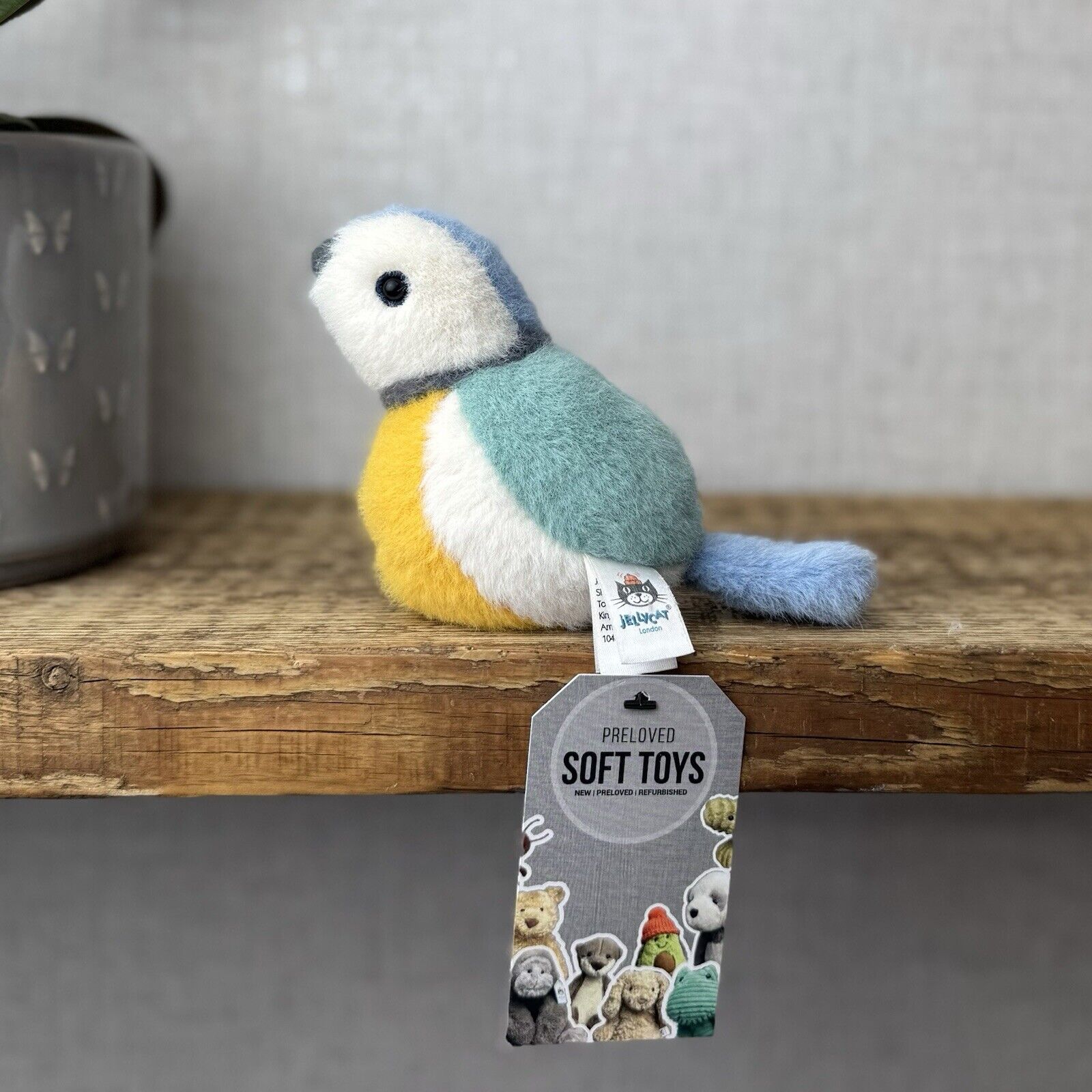 Jellycat Birdling Blue Tit - Birdling Jellycat Small Tiny Pocket Pal Beanie Bird