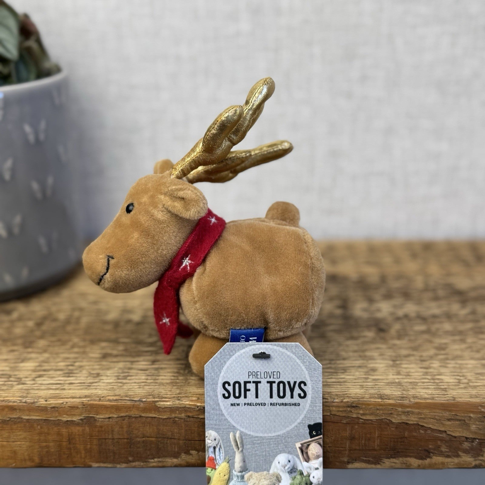 Whitard Of Chelsea Crazy Rudolf (Jellycat Collab) Mini Reindeer Beanie Plush 4"