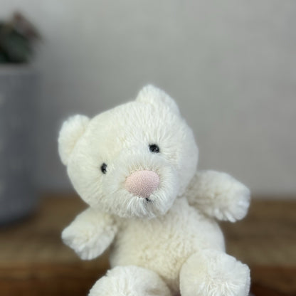 Jellycat Baby Poppet Cream Cat - Tiny Cream Mini Cat Kitten Soft Toy 4"