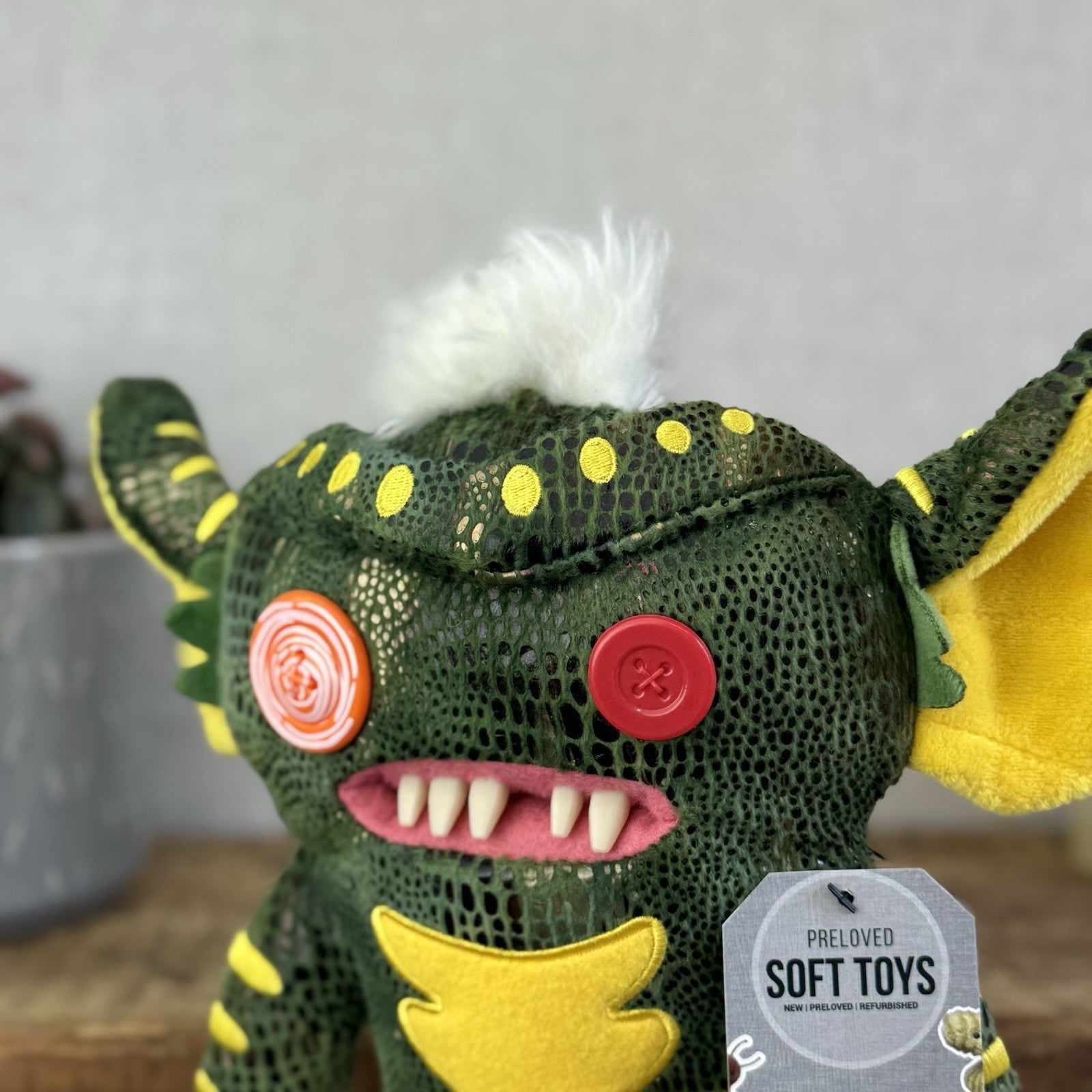 Fuggler Funny Ugly Monster Gremlins Soft Toy - Stripe Fuggler Green Scales Cute 