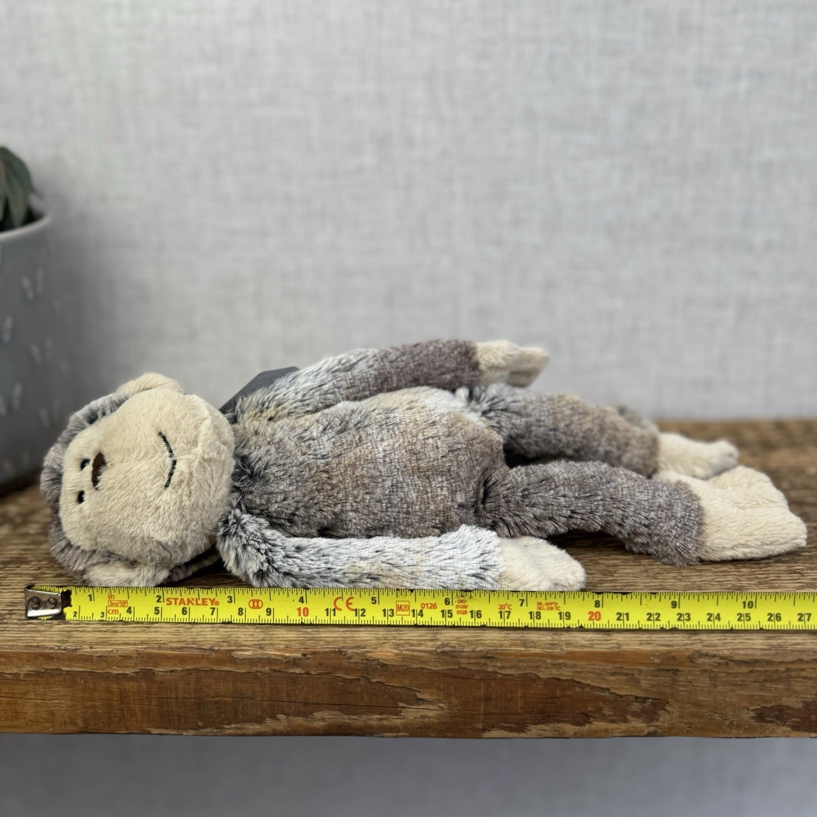 Jellycat Small Mattie Monkey - Woodland Grey/Brown Mix Monkey Beanie Plush 11"