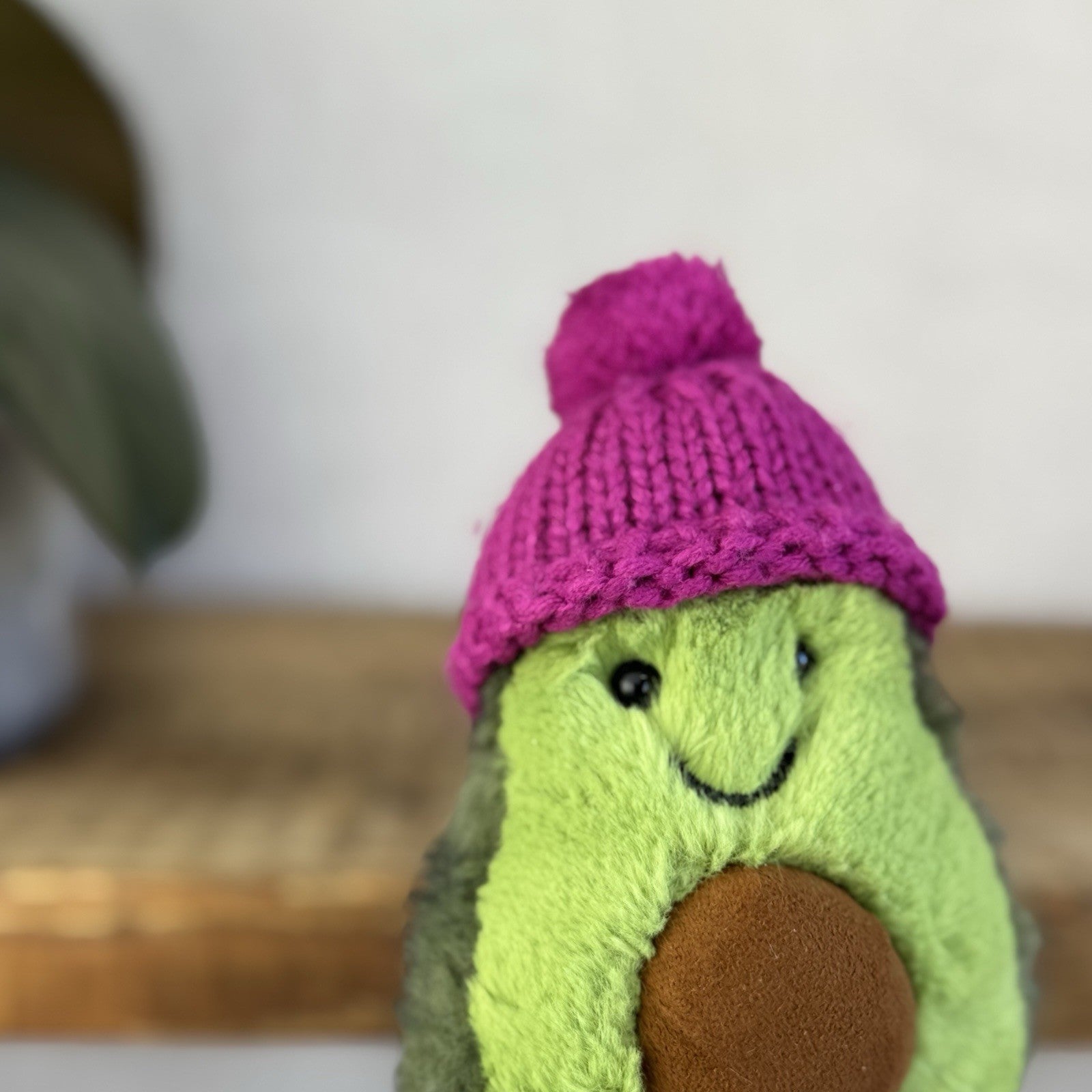 Jellycat Fuscia Cozi Amuseable Avocado - Purple Bobble Hat Plush Soft Toy New 6”