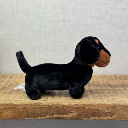 Jellycat Otto Sausage Dog - Brown/Black Sausage Dog Beanie Soft Toy Plush 8"