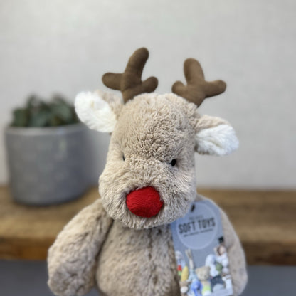 John Lewis X Jellycat Baby Reindeer Christmas Plush Teddy Beanie Winter Baby 12"