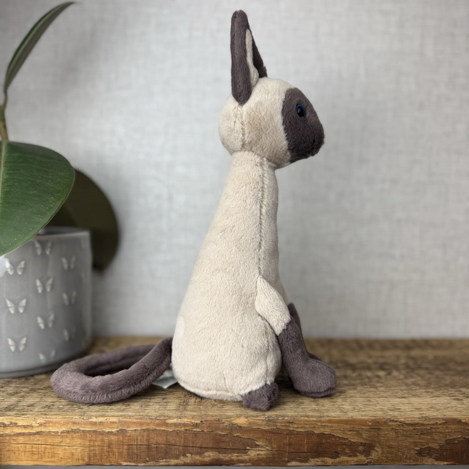 Jellycat Iris Siamese Cat - Tall Sitting Siamese Cat Blue Eyes Beanie Rare 11"