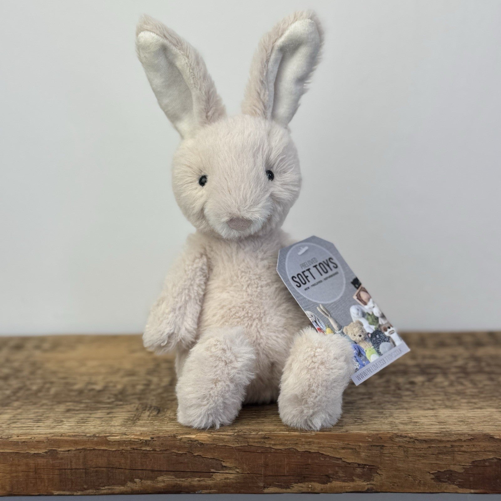 Jellycat Nibbles Bunny Beige - Rare/Retired Fluffy Bunny Small Size 10"