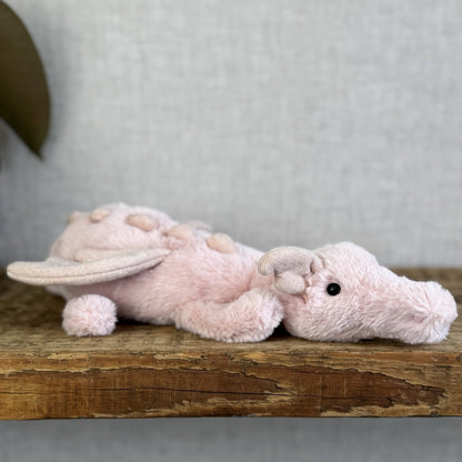 Jellycat Little Rose Dragon - Pink Dragon Soft Toy - Dragon Jellycat Small 12"
