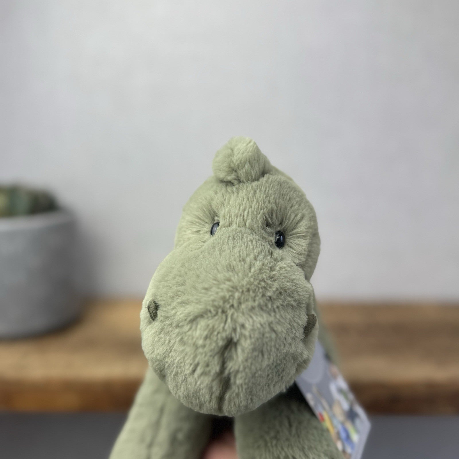 Jellycat Medium Huggady Dinosaur- Floppy Green Dino Soft Toy Retired 10"