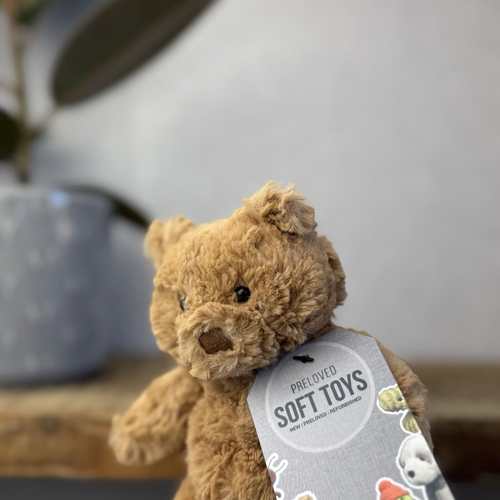 Jellycat Tiny Bartholemew Bear - Tiny Bear Jellycat Beanie Light Brown 7"