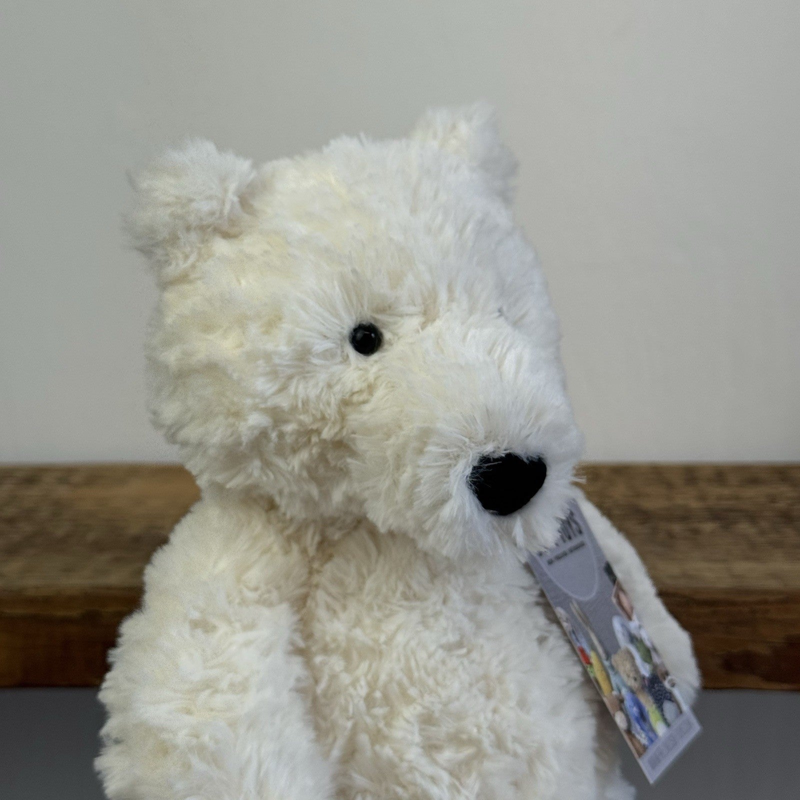 Jellycat  Edmund Cream Bear - White Medium Beanie Bear Retired Old Style 11"