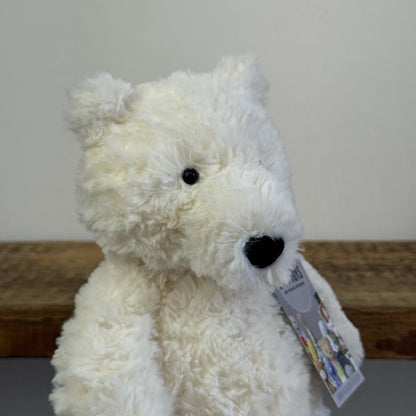 Jellycat  Edmund Cream Bear - White Medium Beanie Bear Retired Old Style 11"