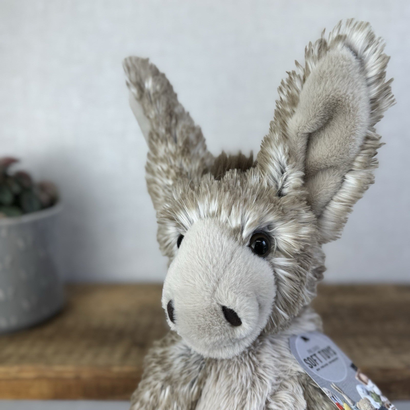 Wrendale Designs - Gentle Jack Beanie Donkey Grey Mix Plush Hannah Dale Soft Toy