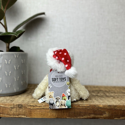 Jellycat Jingly Polar Bear Tot - White Polar Bear Tot In Christmas Hat/scarf 7”