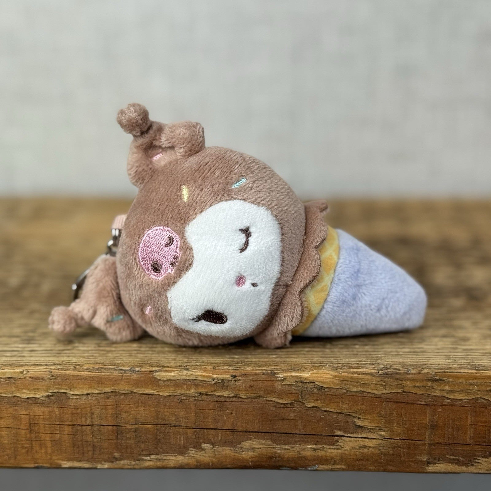 Gund Sanrio Hello Kitty And Friends Keyring Plush - Kuromi Ice Cream Brown