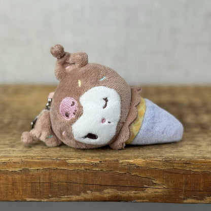 Gund Sanrio Hello Kitty And Friends Keyring Plush - Kuromi Ice Cream Brown