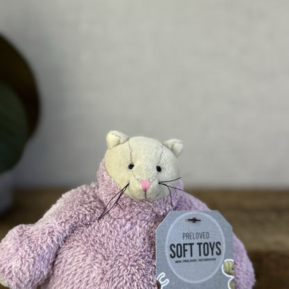 Jellycat Poloneck Peeker Cat Kitten - Lilac Jumper Cute Vintage Beanie 5”