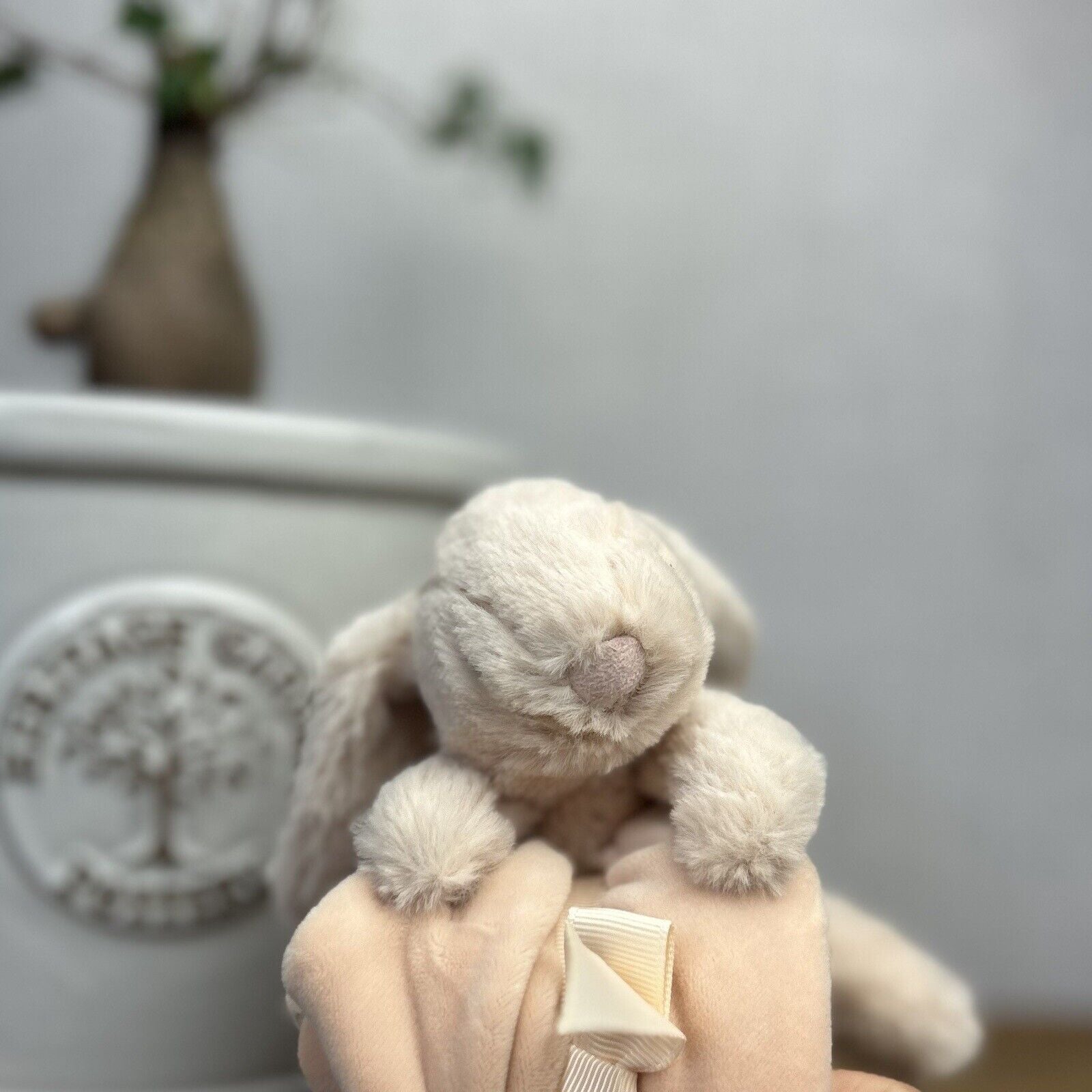Jellycat Shooshu Bunny Soother - Tiny Smudge Soother - Beige Bunny Comforter