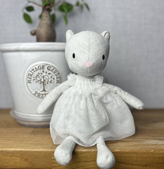 Jellycat Jolie Kitten Cat - Jellycat Cat In Dress - Jellycat Grey Cat Medium