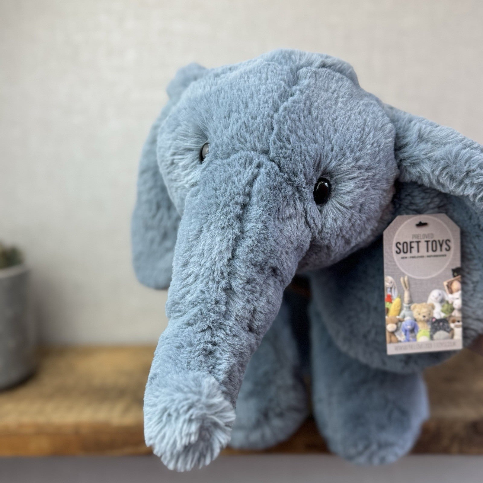 Jellycat Large Huggady Elephant - Big Floppy Elephant Beanie Rare/Retired 26"