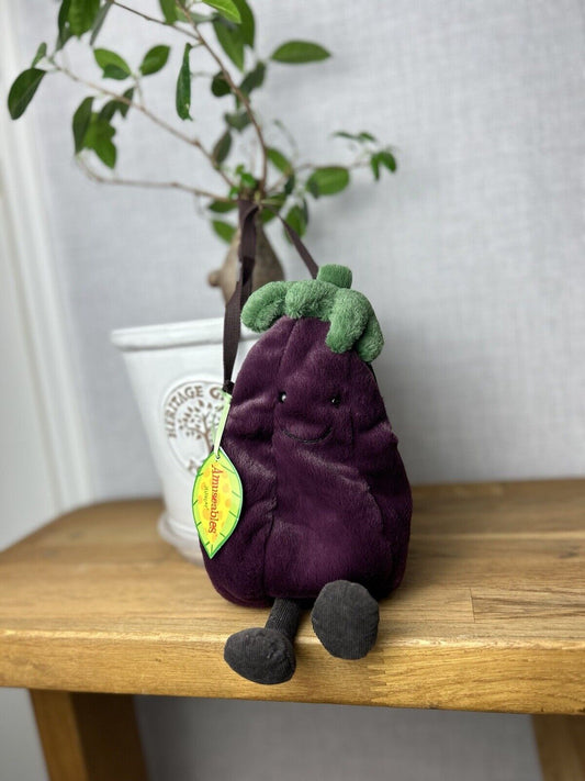 Jellycat Amusables Aubergine Bag - Jellycat Bag - Egg Plant Jellycat - Bag