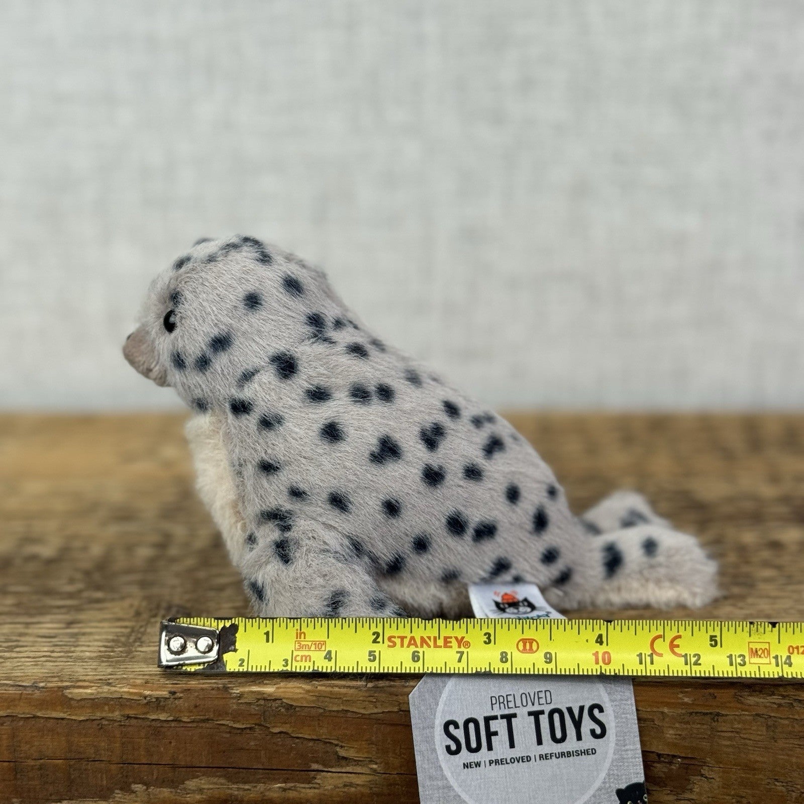Jellycat Nauticool Spotty Seal - Tiny Fluffy Grey Seal Soft Beanie Pocket Pal