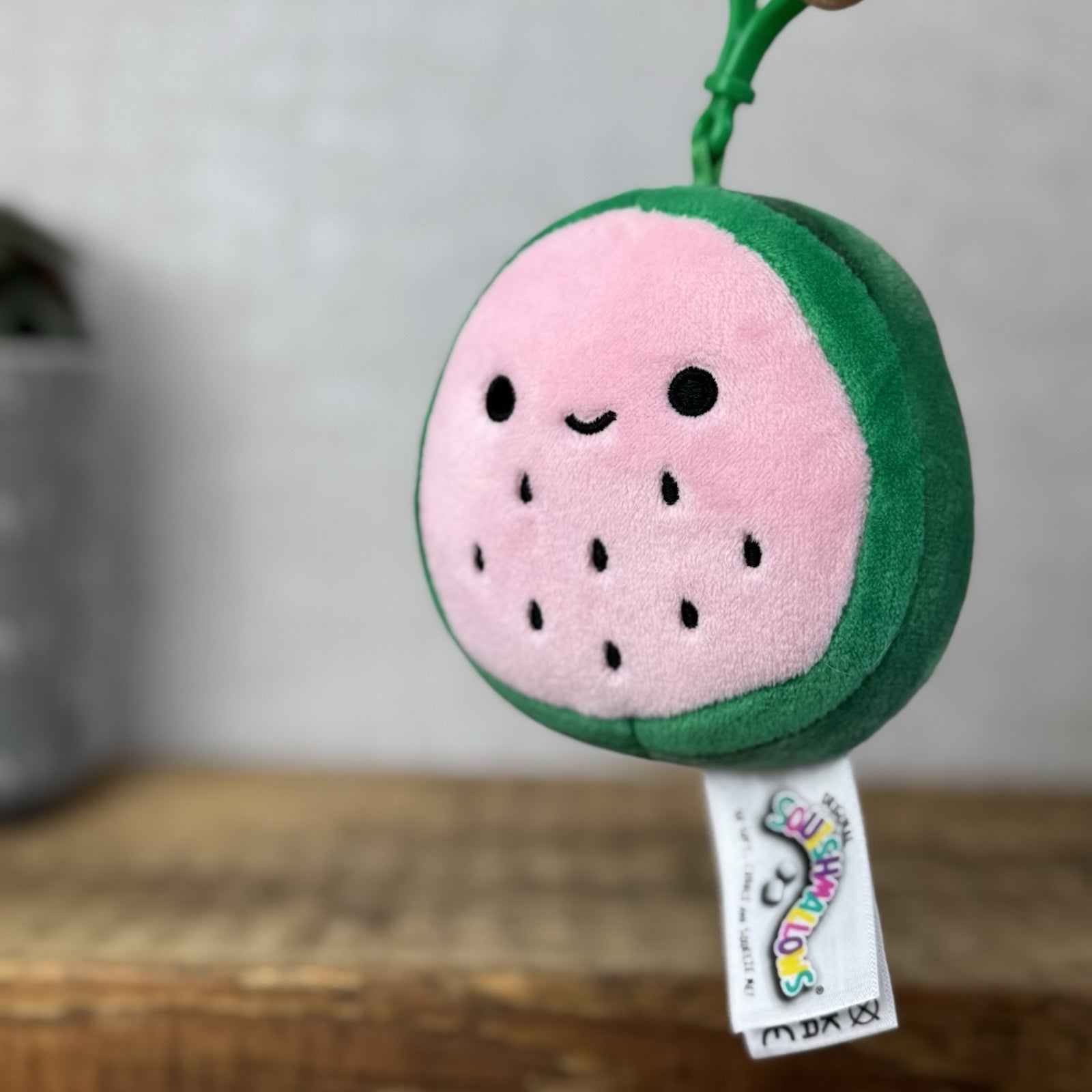 Squishmallow Keyring Clip Bagcharm - Watermelon Plush Squish Mini Wanda 4"