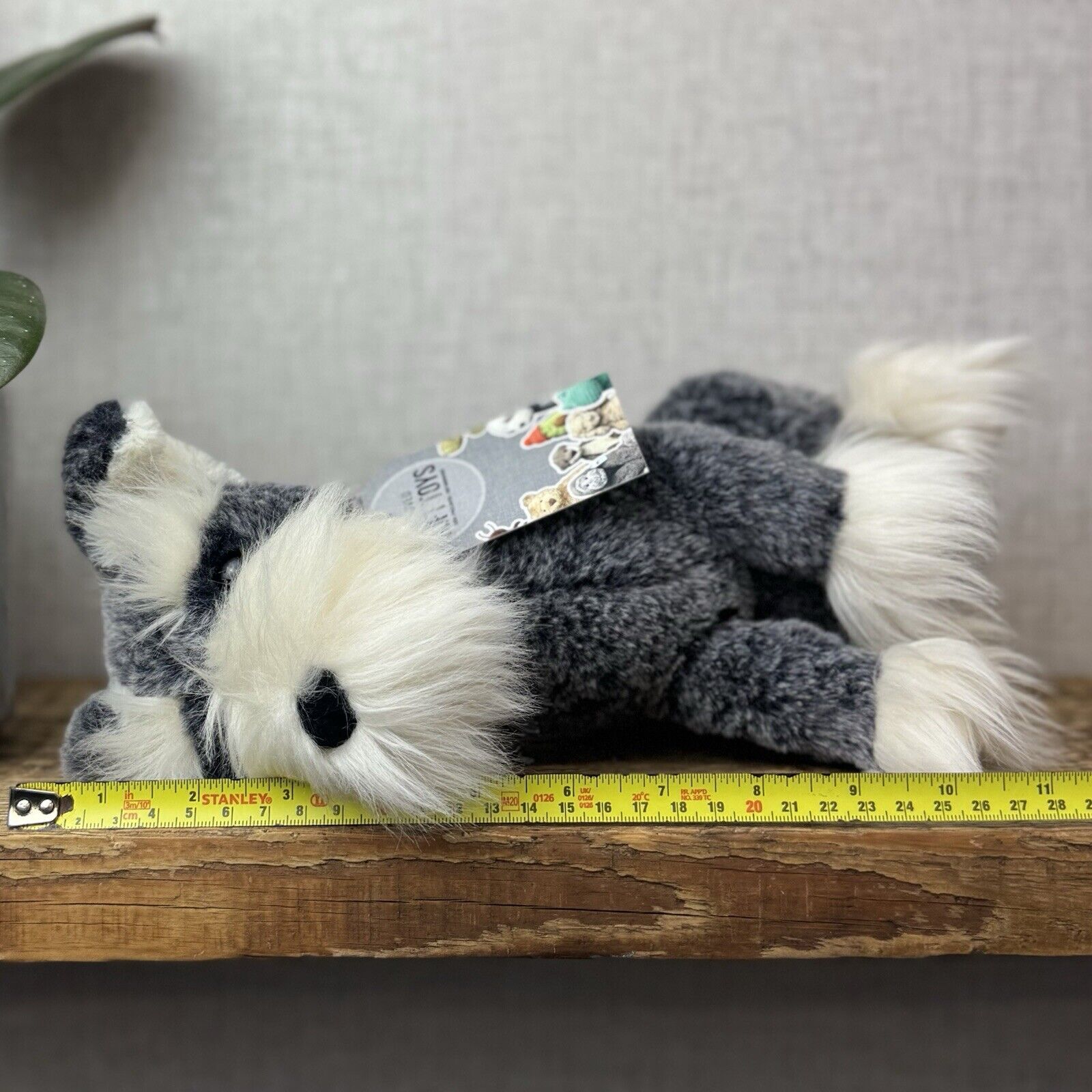 Jellycat Lawrence Schanuzer - Grey Sitting Fluffy Schnauzer Dog Beanie Soft Toy