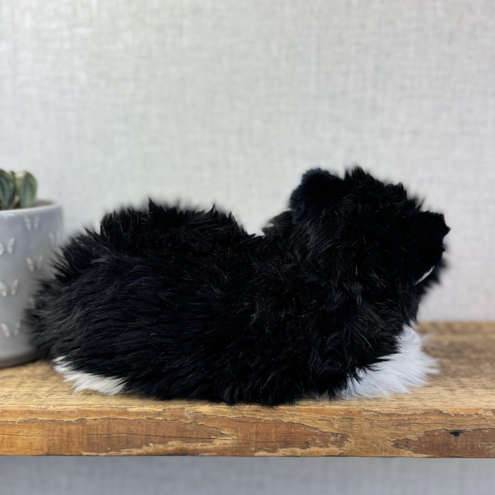 TY Kitties Black & White Fluffy Cat Soft Toy Retired Beanie 2007