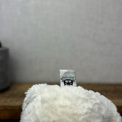 Jellycat Medium Fuddlewuddle Kitty - White Textured Sitting Cat Beanie Plush 8”